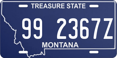 MT license plate 992367Z