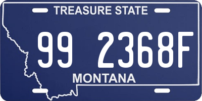 MT license plate 992368F