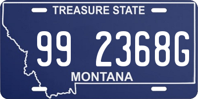 MT license plate 992368G