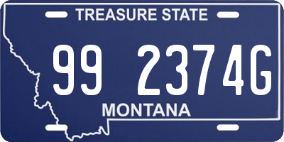 MT license plate 992374G