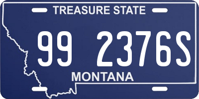 MT license plate 992376S