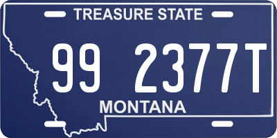 MT license plate 992377T