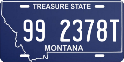 MT license plate 992378T