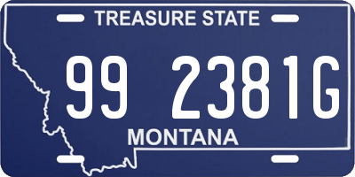 MT license plate 992381G