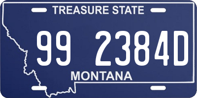 MT license plate 992384D