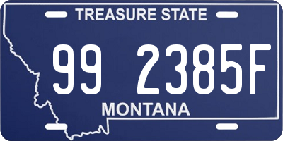 MT license plate 992385F