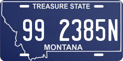 MT license plate 992385N