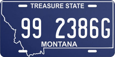 MT license plate 992386G