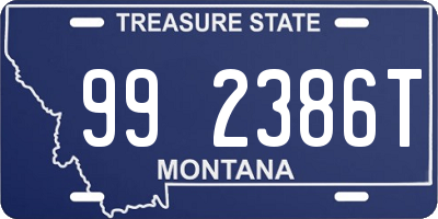 MT license plate 992386T