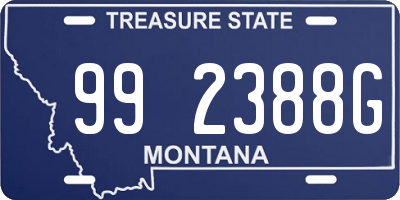 MT license plate 992388G