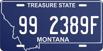 MT license plate 992389F