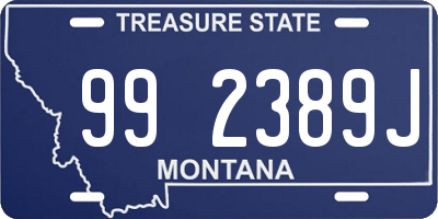 MT license plate 992389J