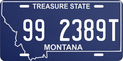 MT license plate 992389T