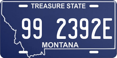 MT license plate 992392E