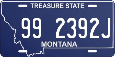 MT license plate 992392J