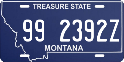 MT license plate 992392Z