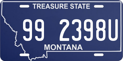 MT license plate 992398U