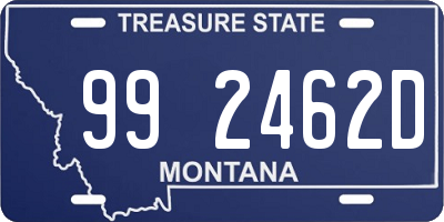 MT license plate 992462D