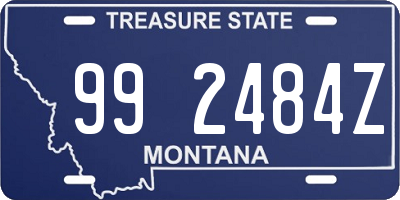 MT license plate 992484Z