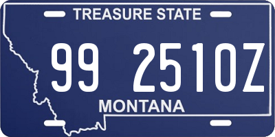 MT license plate 992510Z