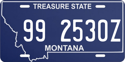 MT license plate 992530Z