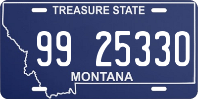 MT license plate 992533O