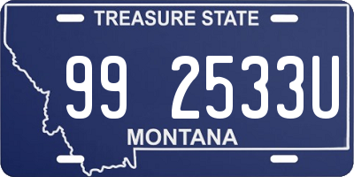 MT license plate 992533U