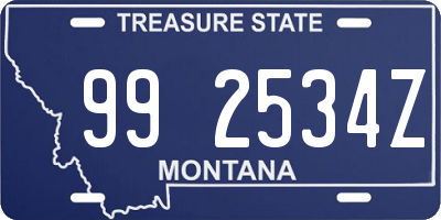 MT license plate 992534Z