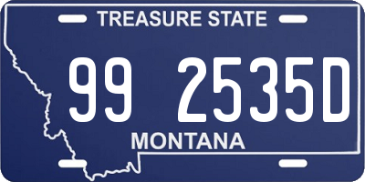 MT license plate 992535D