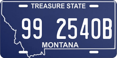 MT license plate 992540B