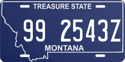 MT license plate 992543Z