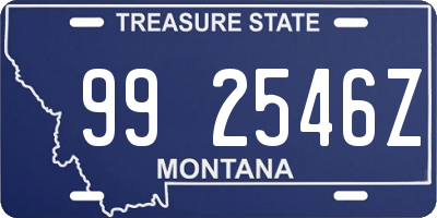 MT license plate 992546Z