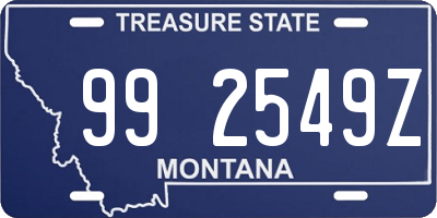 MT license plate 992549Z