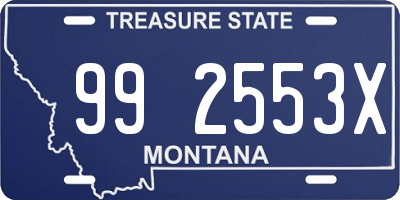 MT license plate 992553X