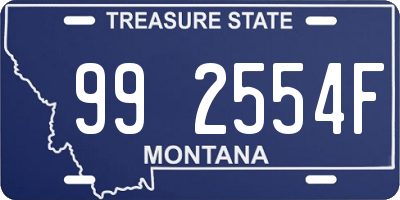 MT license plate 992554F