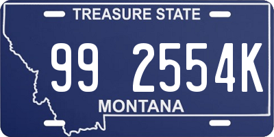 MT license plate 992554K