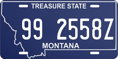 MT license plate 992558Z