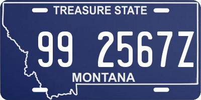 MT license plate 992567Z