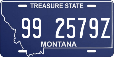 MT license plate 992579Z