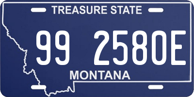 MT license plate 992580E