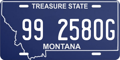 MT license plate 992580G