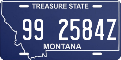 MT license plate 992584Z