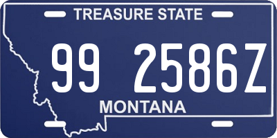 MT license plate 992586Z