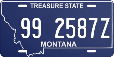 MT license plate 992587Z