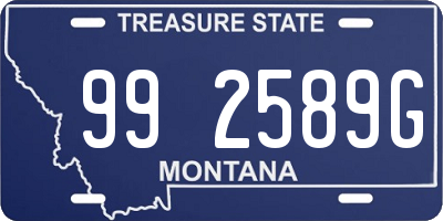 MT license plate 992589G