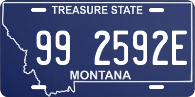 MT license plate 992592E