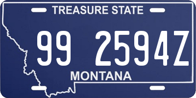 MT license plate 992594Z