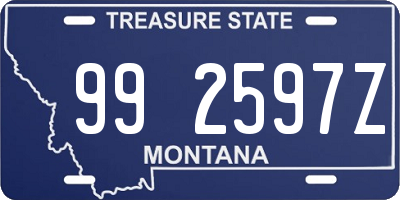 MT license plate 992597Z