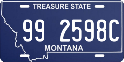 MT license plate 992598C