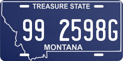 MT license plate 992598G